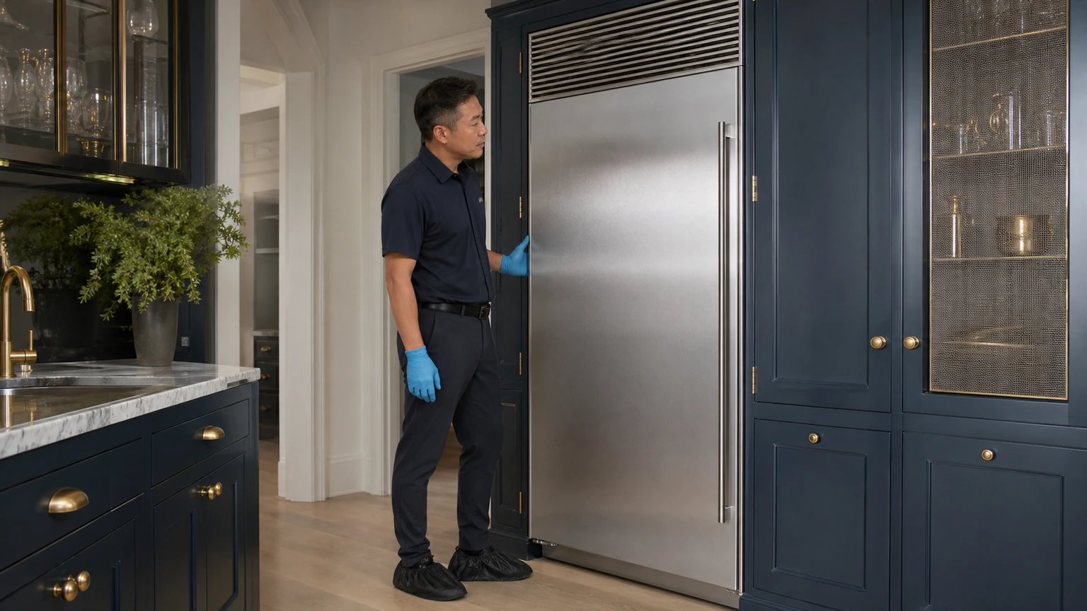 Built-in refrigerator diagnostic visit in the service area